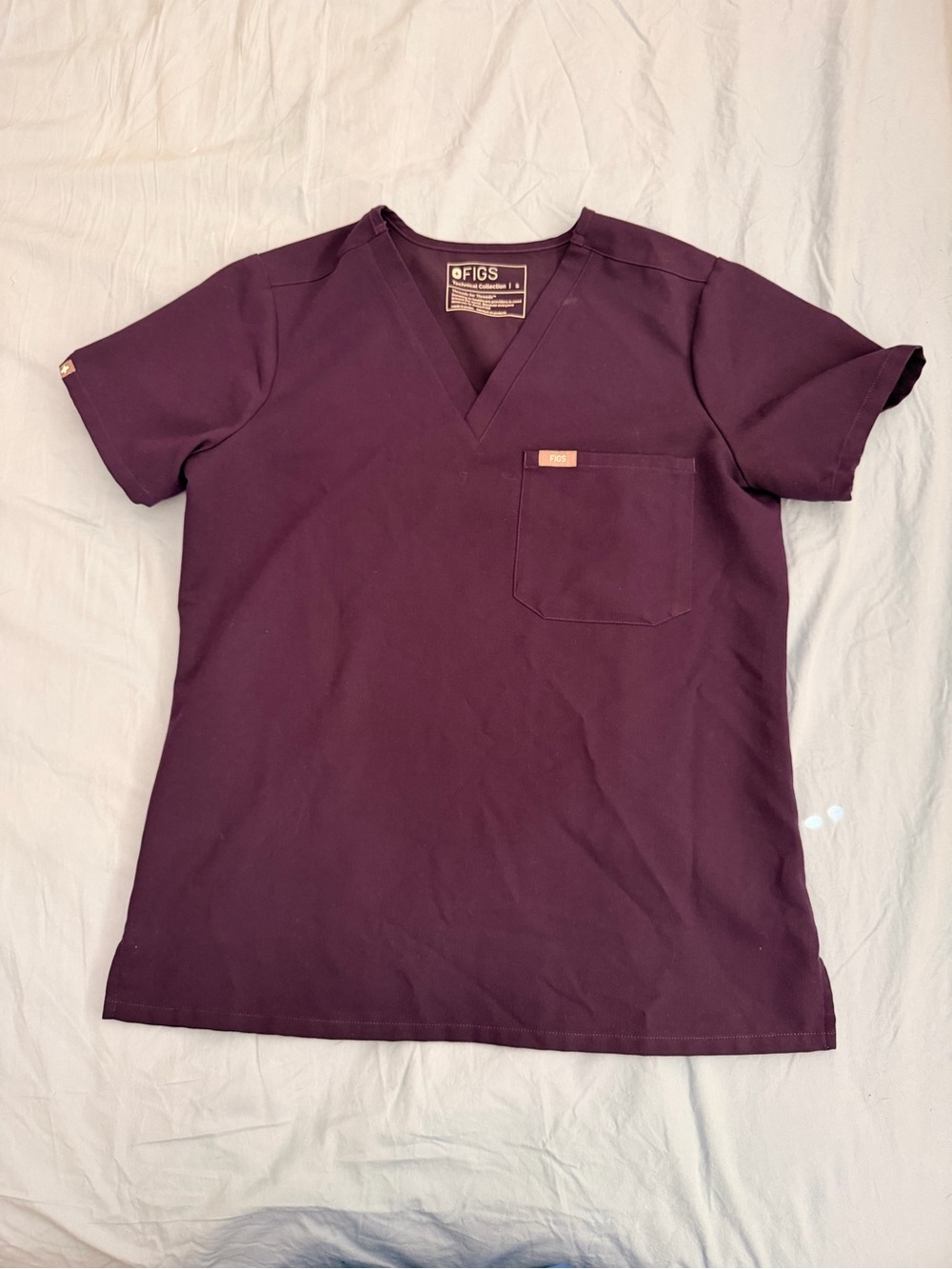 Figs Catarina Scrub Top in Purple Pulse size Small